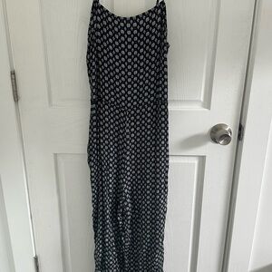 Hinge Blue Sleeveless Sheath Maxi Dress Scoop Neck